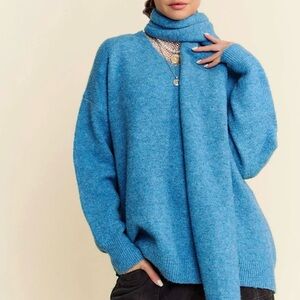 DAVI & DANI Blue Crew Neck Sweater